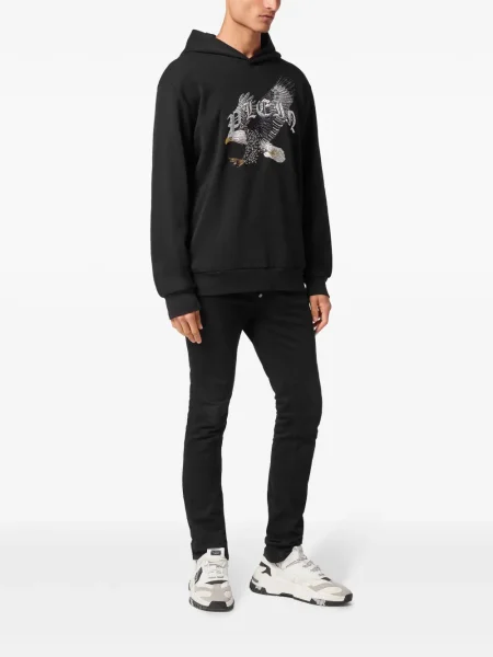 Hanorac cu glugă Philipp Plein cu imagine negru
