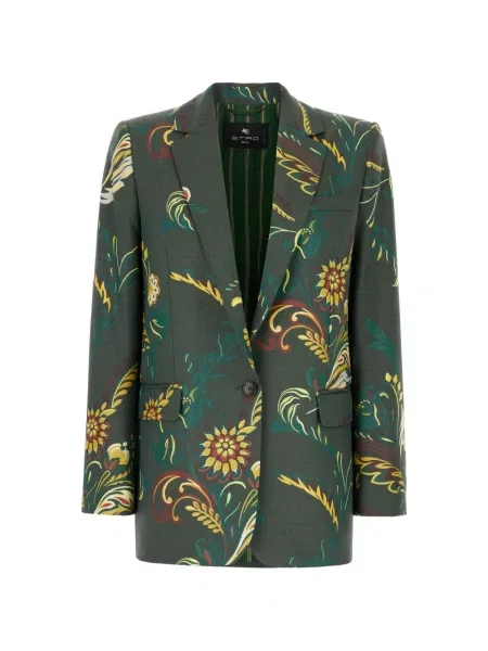 Sacou Etro cu model floral cu imagine verde