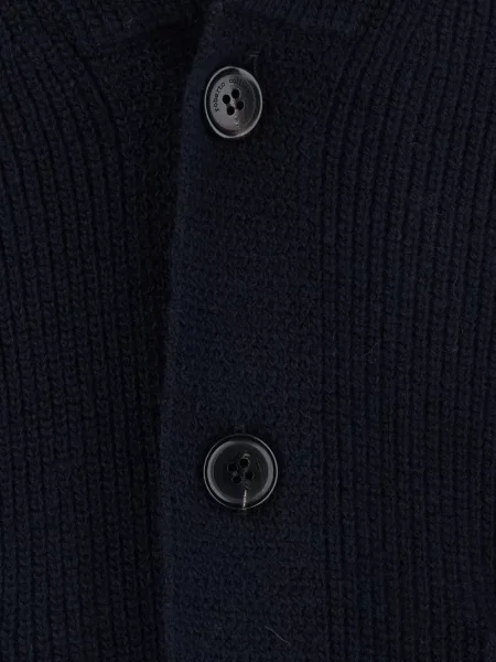 Gulerat cardigan Roberto Collina tricotate albastru