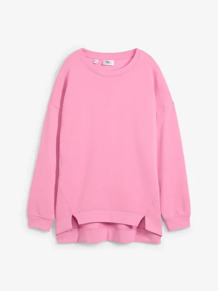 Bluza oversize z mieszanki bawełny różowa