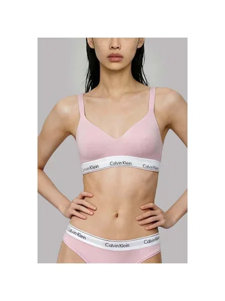 Modál bralette melltartó Calvin Klein Jeans rózsaszín