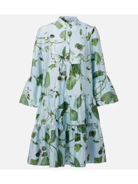Rochie Erdem cu model floral albastru