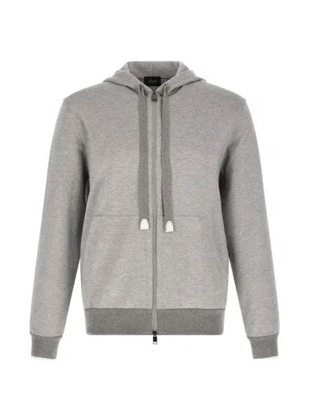 Суичър с качулка Brioni бродиран сиво