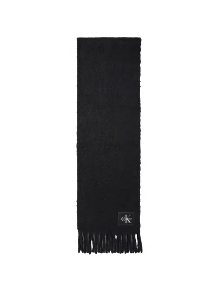 Fular Calvin Klein cu franjuri negru