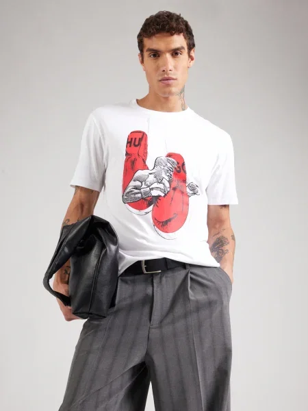 HUGO Tricou Diboxer alb