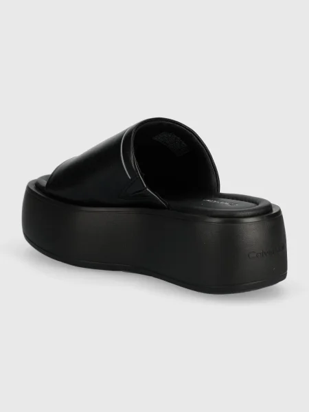 Bőr papucs Calvin Klein fekete