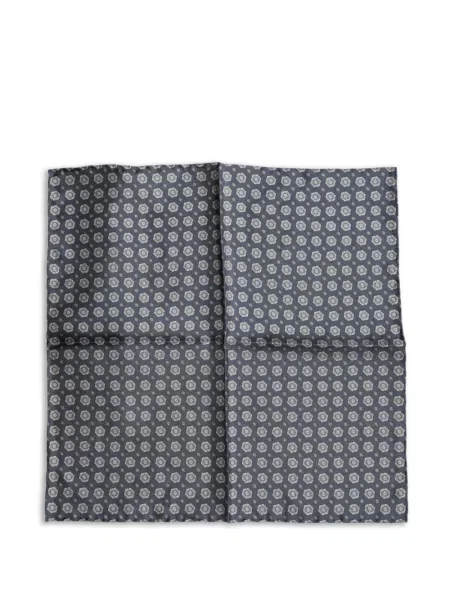 Fular Dolce & Gabbana de mătase cu imagine cu imprimeu geometric albastru