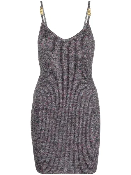 Rochie mini Gcds tricotate de costum gri