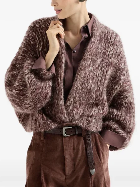 Cardigan Brunello Cucinelli de mohair maro