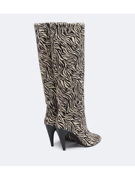 Cizme Isabel Marant cu imagine cu model zebră negru