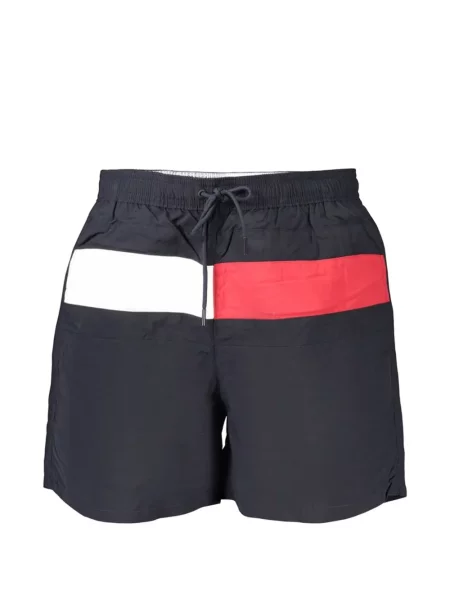 Slip de baie Tommy Hilfiger cu autograf cu cordon albastru