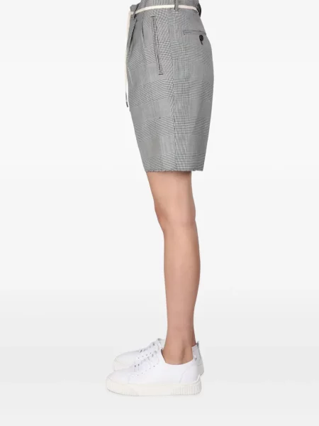 Pantaloni scurți Aspesi în carouri plisate verde