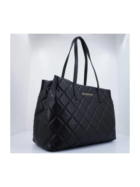 Shopper kabelka Valentino z ekologickej kože čierna