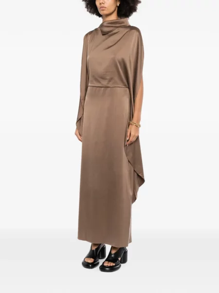 Rochie midi Ruohan drapată maro