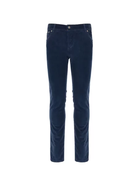 Pantaloni Richard J. Brown de catifea cord albastru