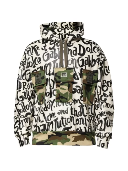 Hanorac cu glugă Dolce & Gabbana cu imagine alb