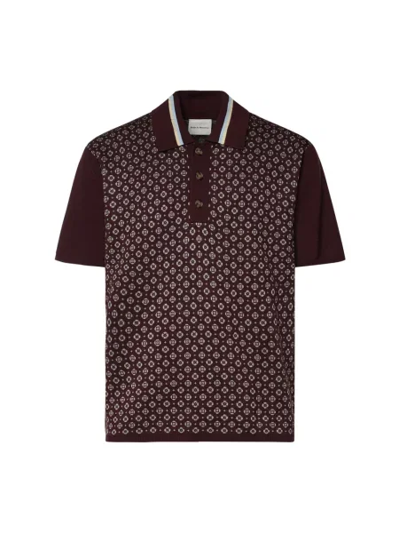 Koszulka polo Drole De Monsieur żakardowa czerwona