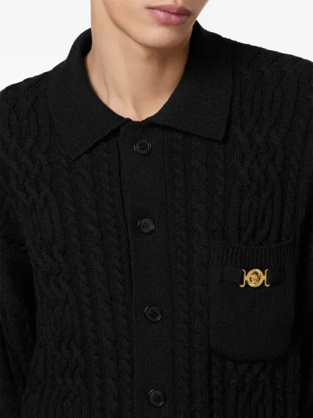 Cardigan Versace de lână negru
