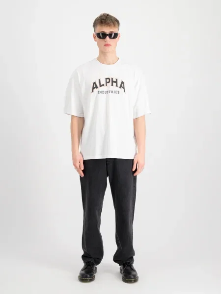 ALPHA INDUSTRIES Tricou portocaliu / negru alb