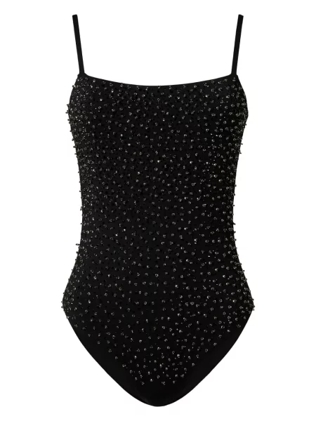 Costum de baie Twinset cu broderie negru