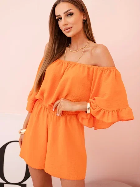 Kombinezon Kesi z odkrytymi ramionami pomarańczowy