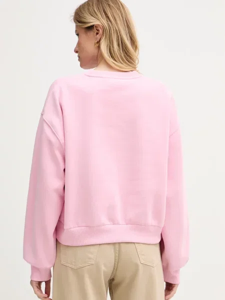 Tommy Hilfiger bluza z bawełną różowa