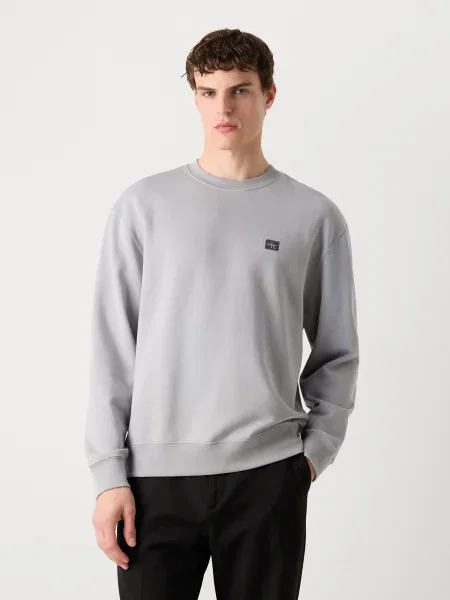 Polo Calvin Klein cu mâneci lungi alb