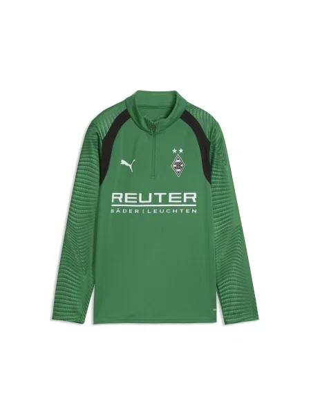 PUMA Młodzieżowa bluza treningowa Borussia Mönchengladbach z zamkiem pod szyją Akcesoria zielony