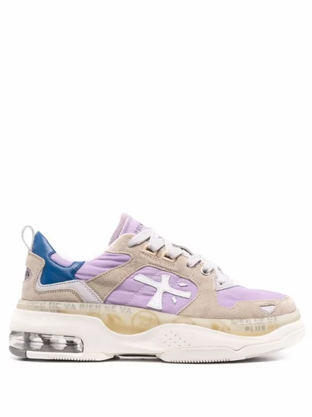 Sneakerși Premiata cu șireturi din dantelă violet
