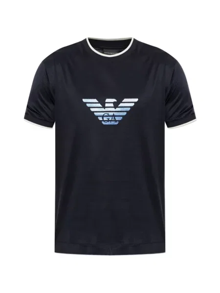 Tricou Emporio Armani cu decolteu în U albastru