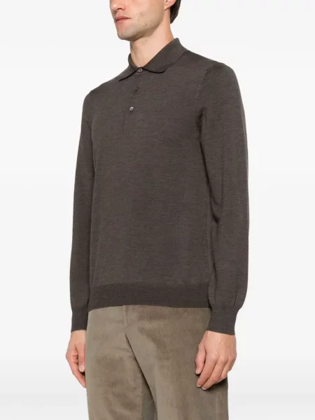 Lung tricou polo Vengera gri