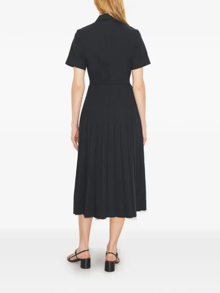Rochie tip cămașă Tory Burch plisată din poplin negru