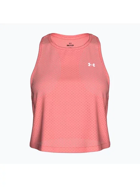 Tricou de antrenament pentru femei Under Armour Tech Sport Mesh Crop Tank posh pink/white alb