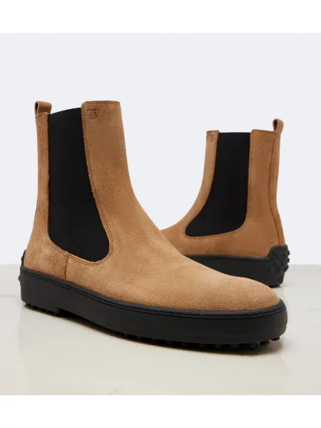 Botine chelsea Tod's din piele de căprioară maro