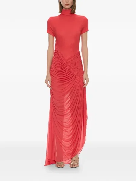 Decora rochie maxi Christopher Esber drapată roșu