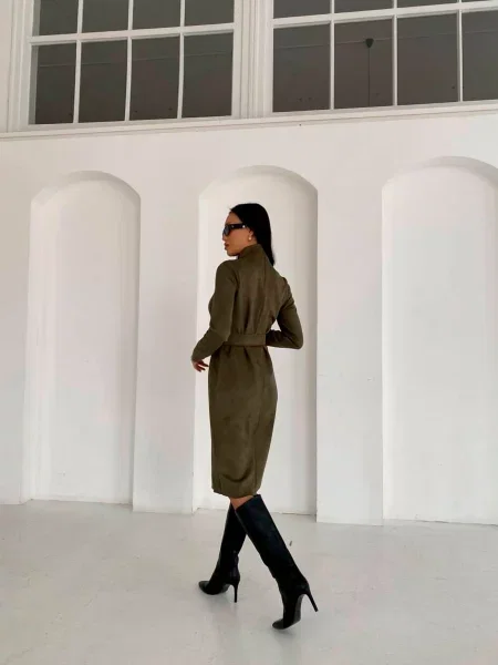 Замшева Сукня міді Milirud хакі