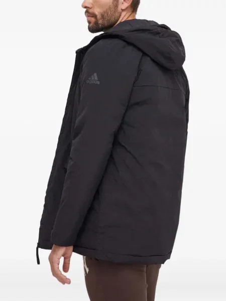 Prugasta parka Adidas s kapuljačom plava