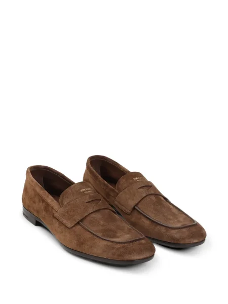 Pantofi loafer Prada din piele maro