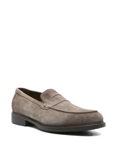 Pantofi loafer Doucal's din piele de căprioară gri