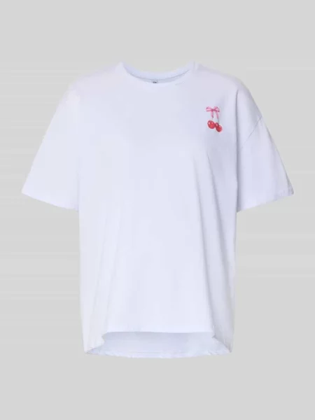 T-shirt o kroju oversized z czystej bawełny model ‘MIKKA’ Pieces biała
