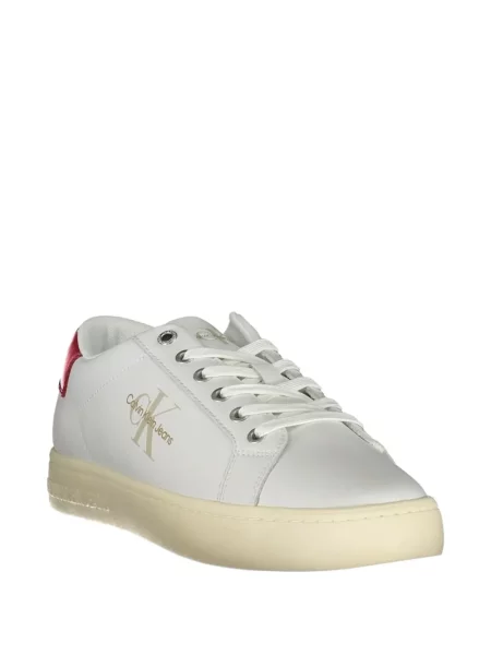 Sneakers Calvin Klein με κορδόνια με δαντέλα λευκό