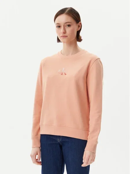 Calvin Klein Jeans Суитшърт Gradient Monologo Коралов оранжево