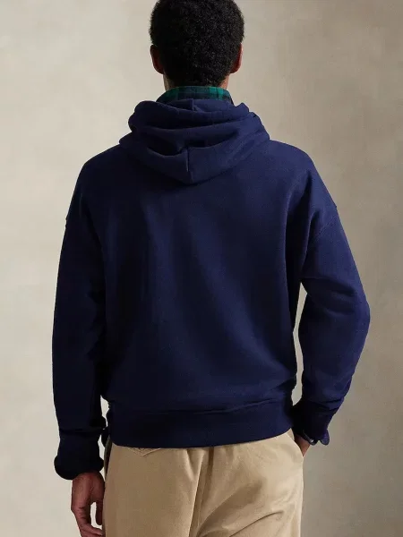 Polo Ralph Lauren bluza z kapturem wzorzysta granatowy