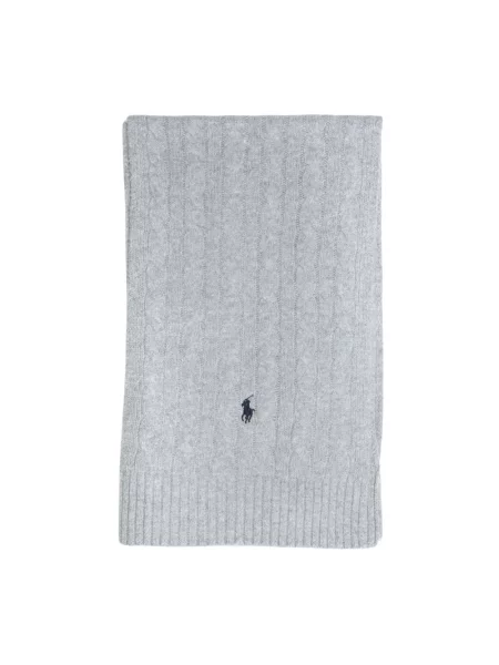 Szal Polo Ralph Lauren wełniana szara