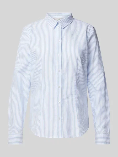Bluzka koszulowa o kroju slim fit z mankietami Christian Berg Woman niebieska