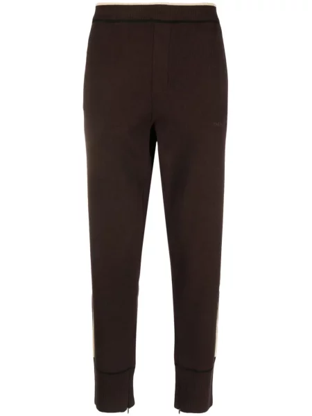 Pantaloni Adidas tricotate alergare maro