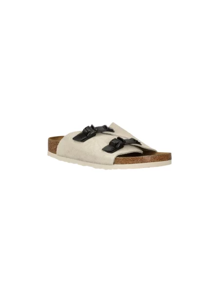 Klapki Birkenstock skórzane beżowe