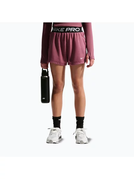 Gyerek rövidnadrág Nike Pro Fleece pink smoke/pink smoke/black/white. Méret: fehér