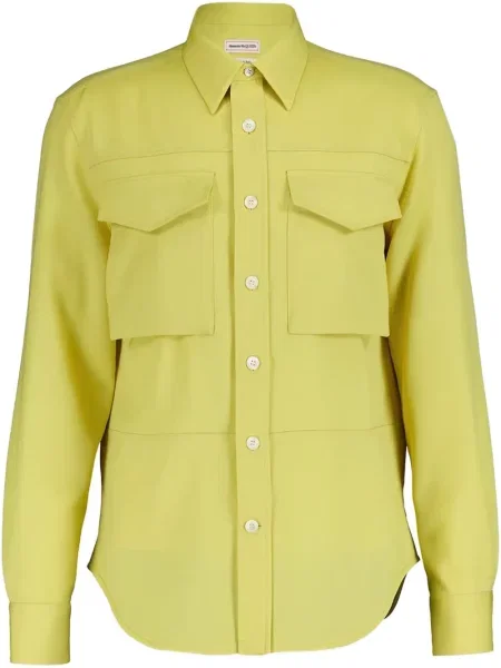 Vlněná košile Alexander Mcqueen žlutá