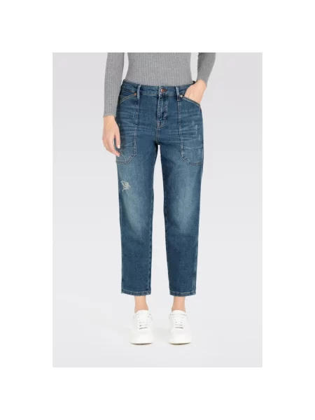 Jeansy o kroju baggy fit z 5 model ‘Iowa’ Mac niebieskie